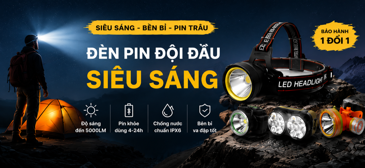 Đèn pin đội đầu siêu sáng